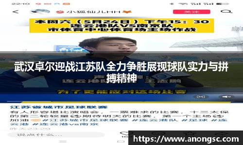 武汉卓尔迎战江苏队全力争胜展现球队实力与拼搏精神